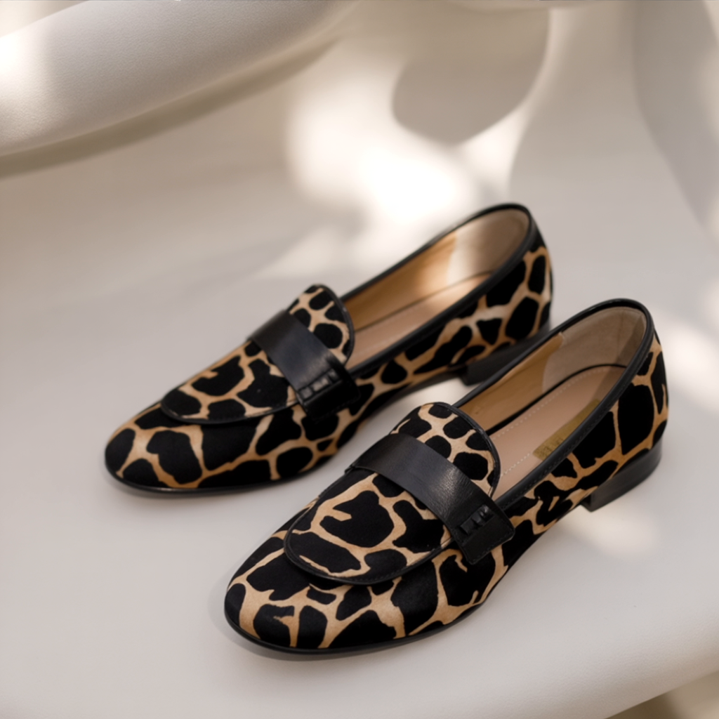 Estefania – Stijlvolle loafers met giraffenpatroon