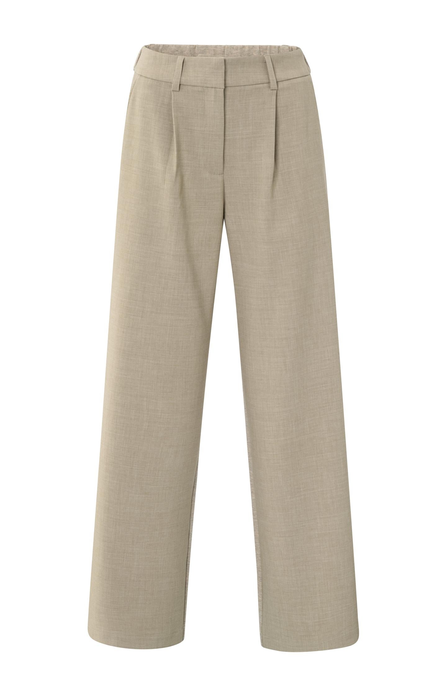 Wide leg pantalon met jersey achterkant