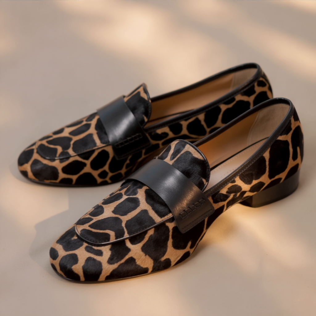 Estefania – Stijlvolle loafers met giraffenpatroon