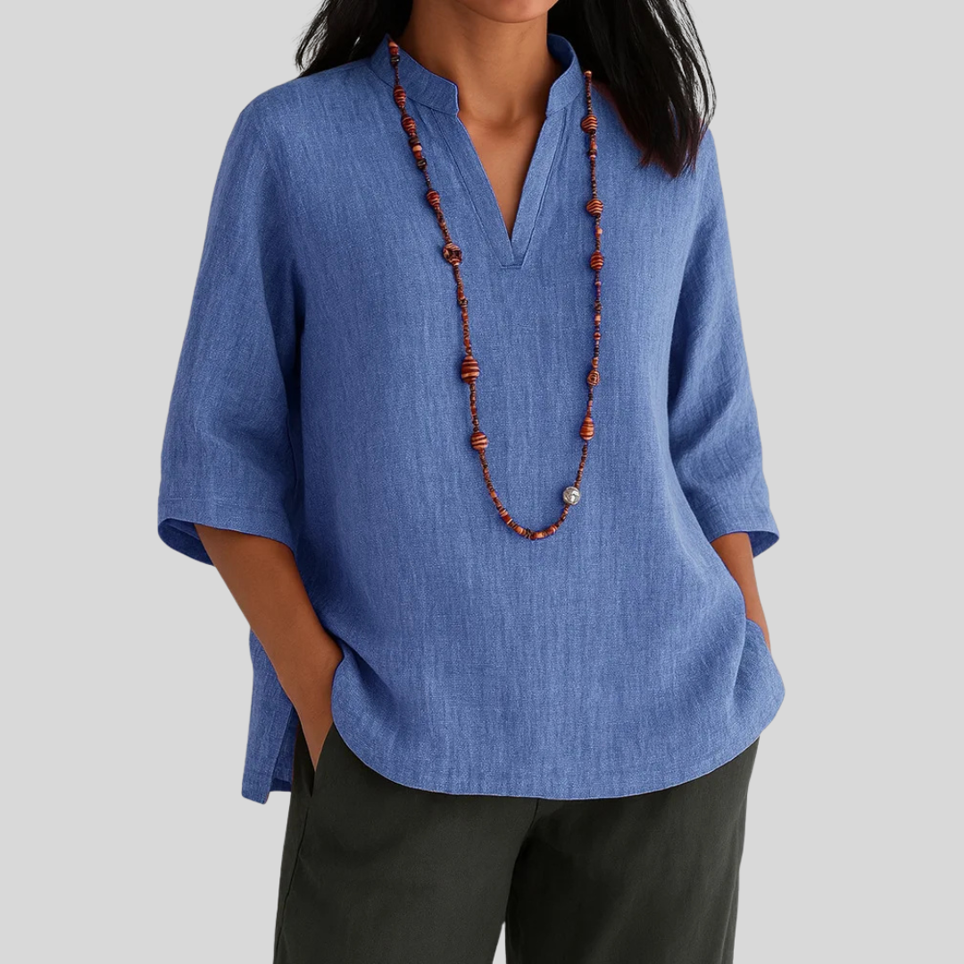 Bernice – Comfortabele blouse met V-hals