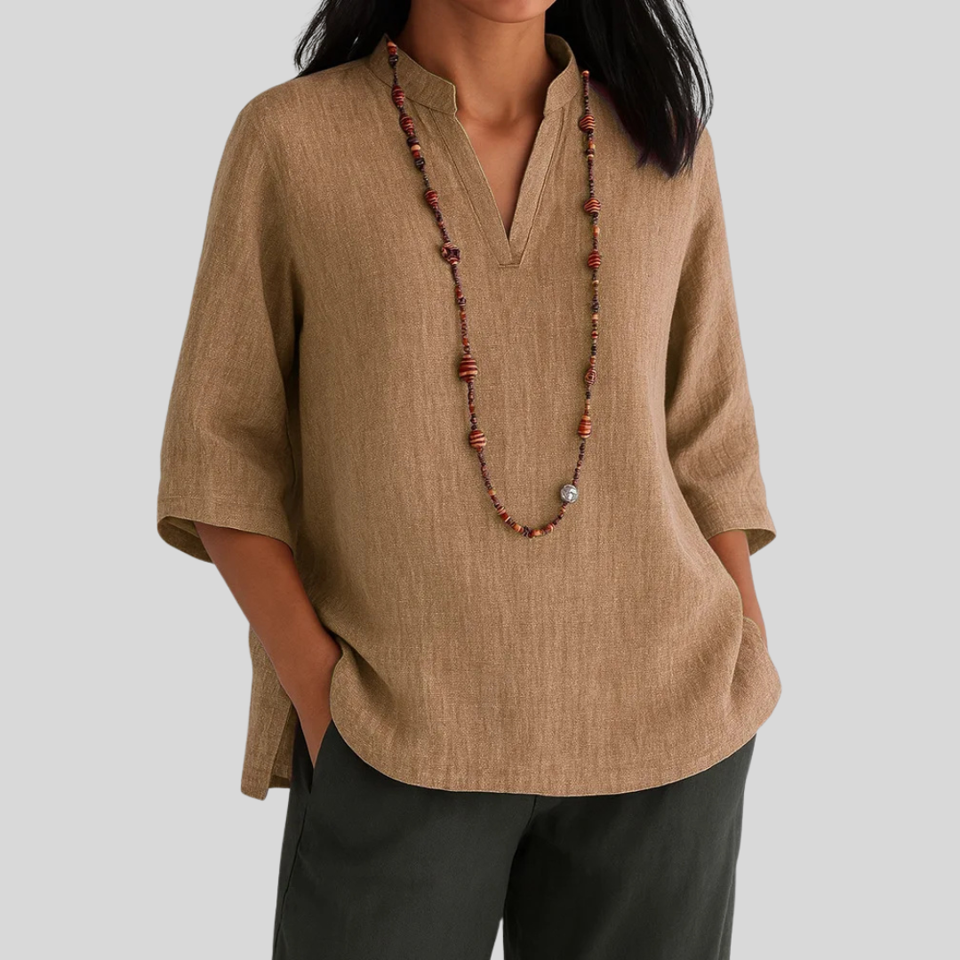 Bernice – Comfortabele blouse met V-hals