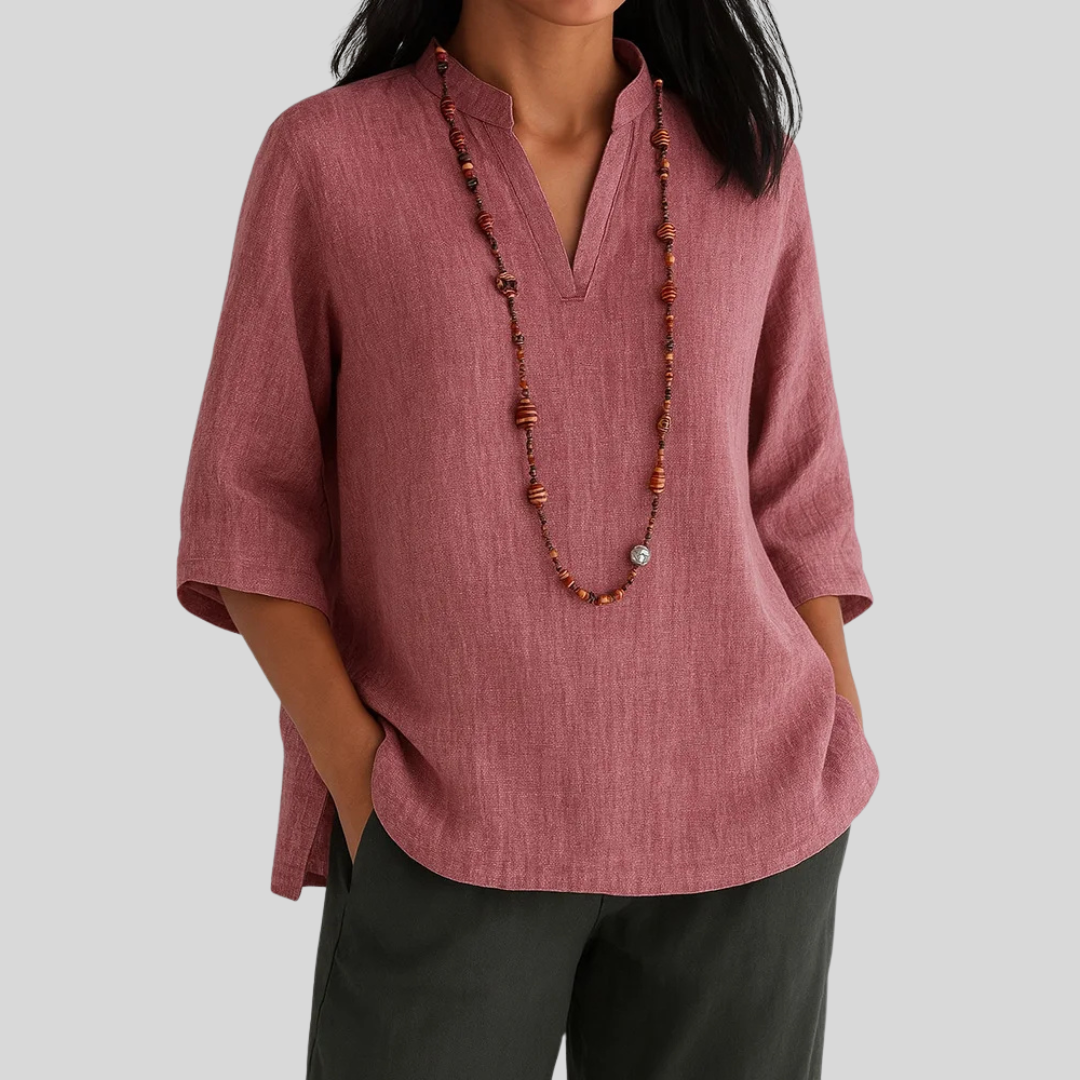 Bernice – Comfortabele blouse met V-hals