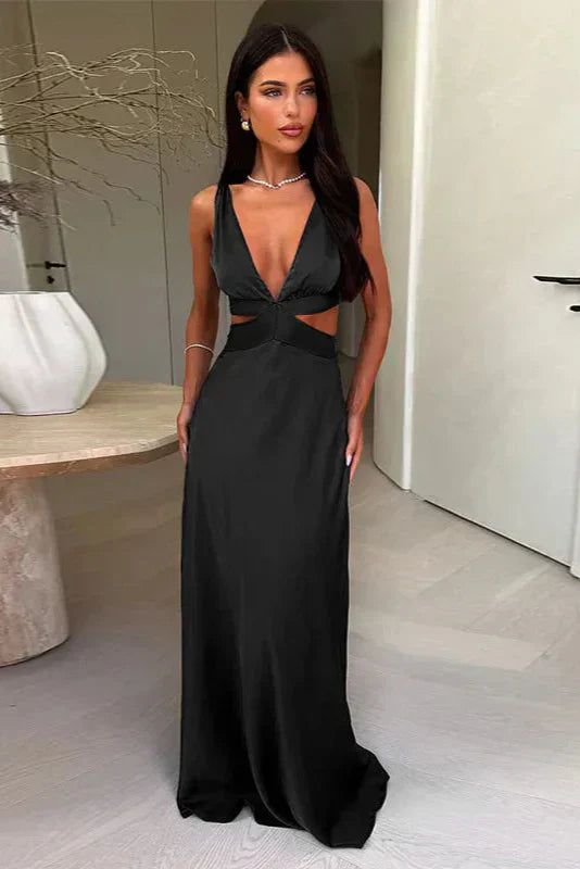 Maria – Maxi-jurk met diepe V-hals