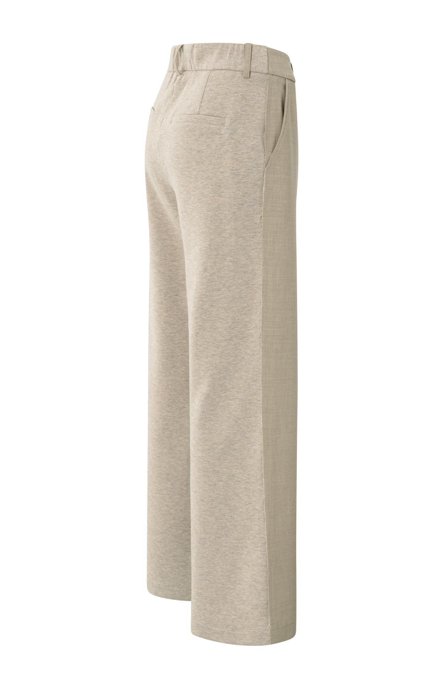 Wide leg pantalon met jersey achterkant