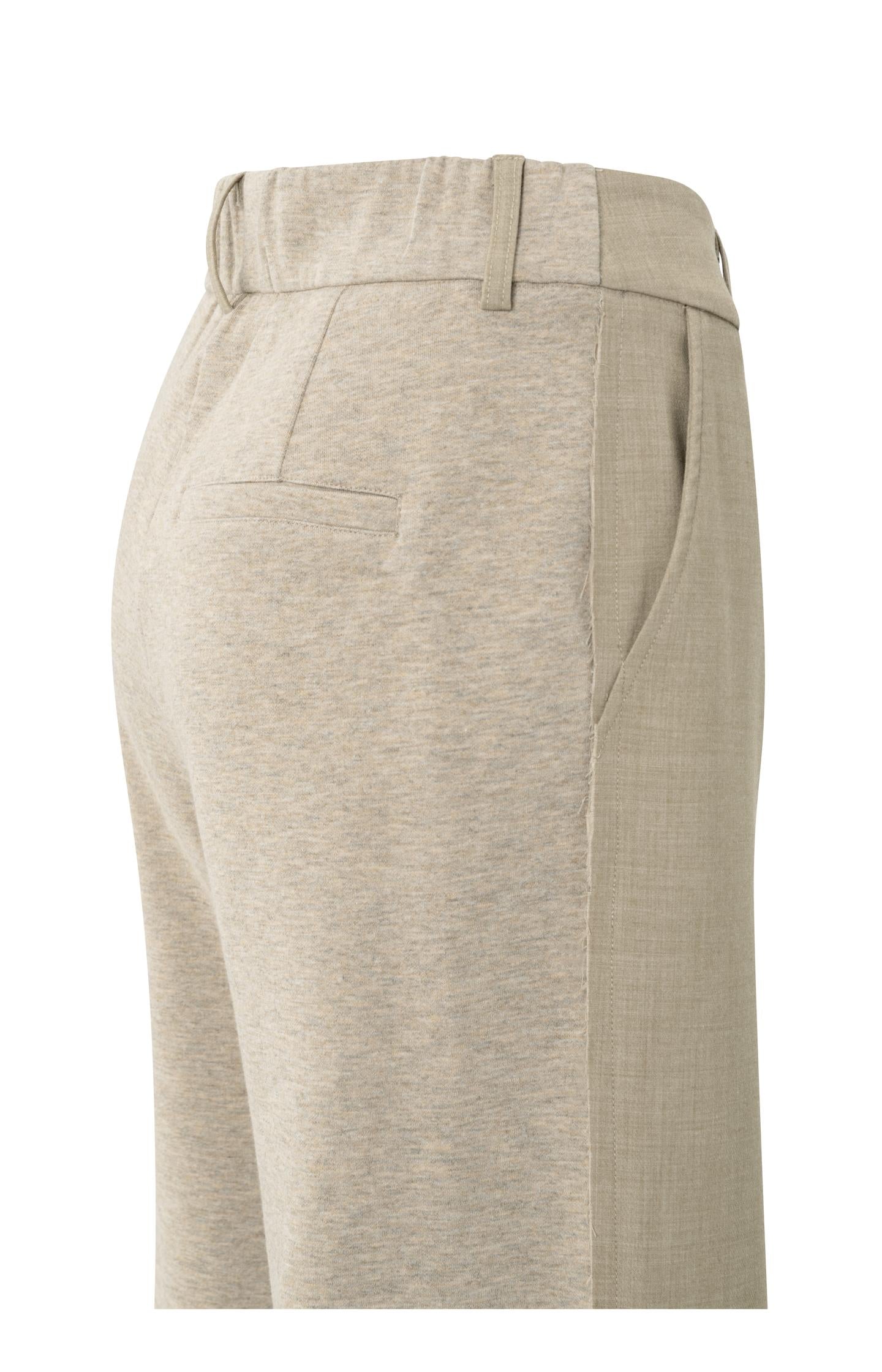 Wide leg pantalon met jersey achterkant