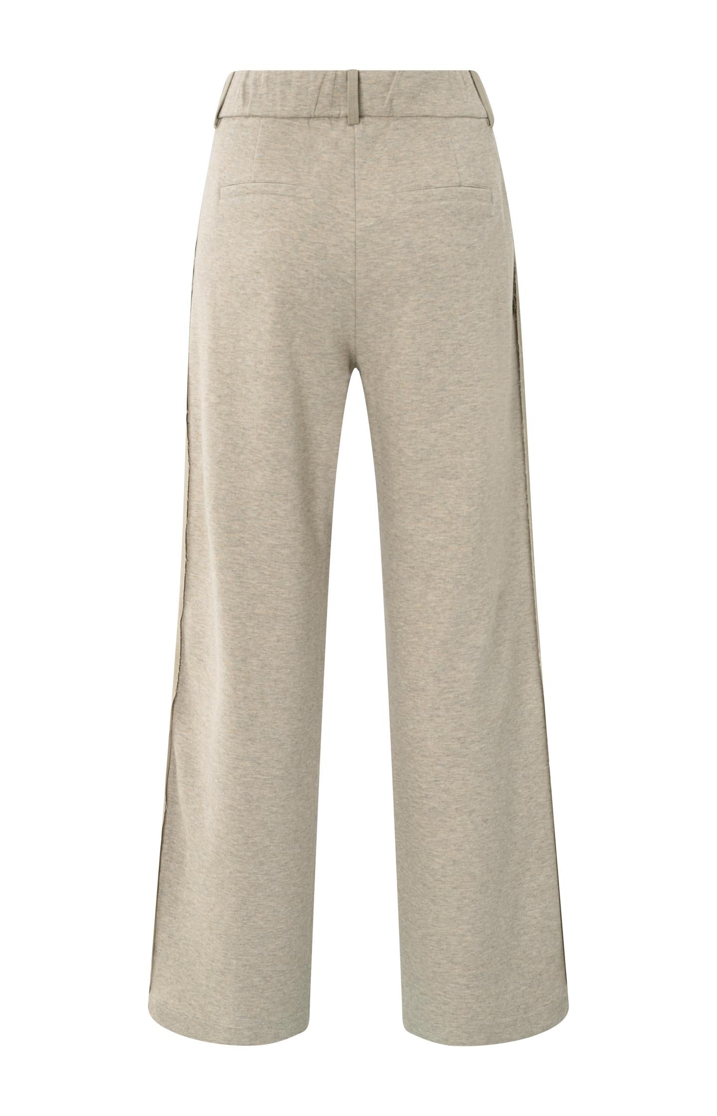 Wide leg pantalon met jersey achterkant